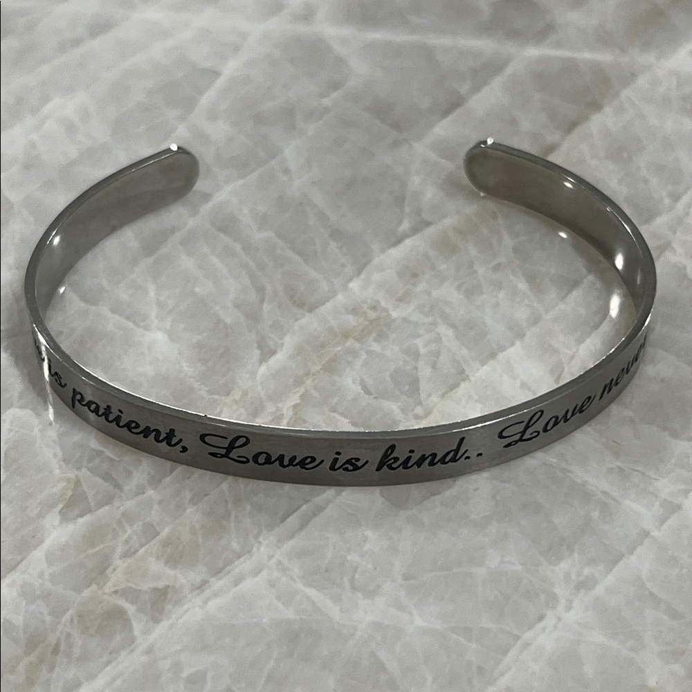Love is patient bangle bracelet